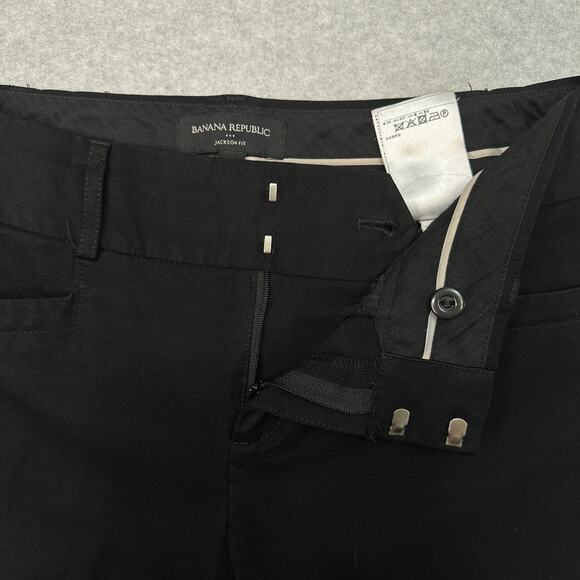 Banana Republic Pants WMNS 2 Mid-Rise Jackson Fit Black Slim Ankle Vented Hem - Picture 2 of 12